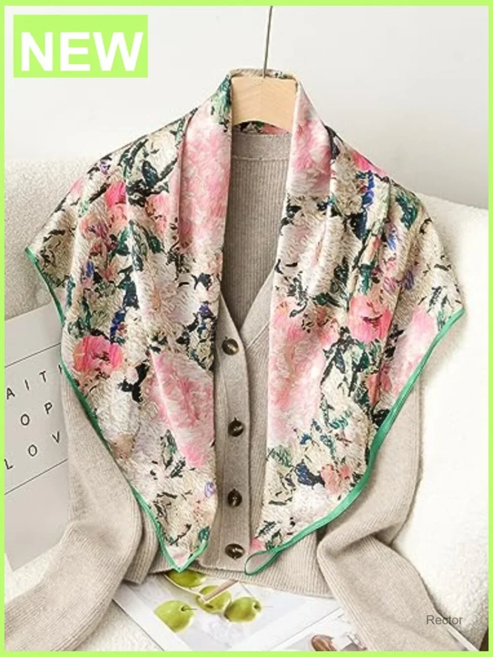 Large Square 100% Mulberry Silk Scarf 35